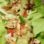 Whole30 slow cooker crispy chicken tacos in lettuce leaves #whole30slowcookercrispychickentacos #chickentacos #lettucetacos