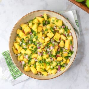 Pineapple Jalapeño Salsa in a bowl