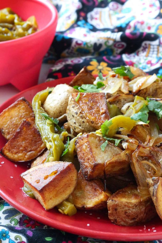 Making Raja's Grilled Rajas con Papas - Everyday Latina