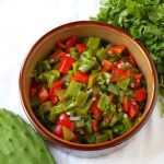 Nopalitos and Roasted Red Pepper Salad #nopalitos #nopales #nopalitossalad
