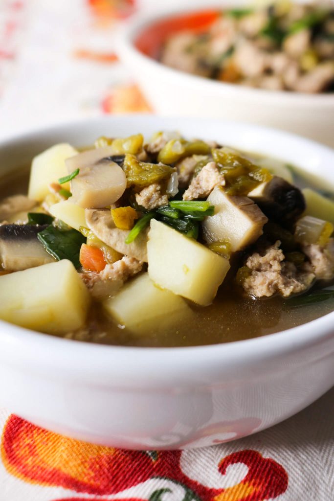 Mushroom and Green Chile Soup with Ground Turkey Everyday Latina
