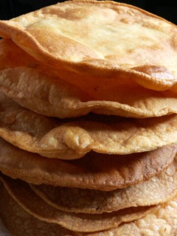 Stack of tostadas for how to make tostada shells