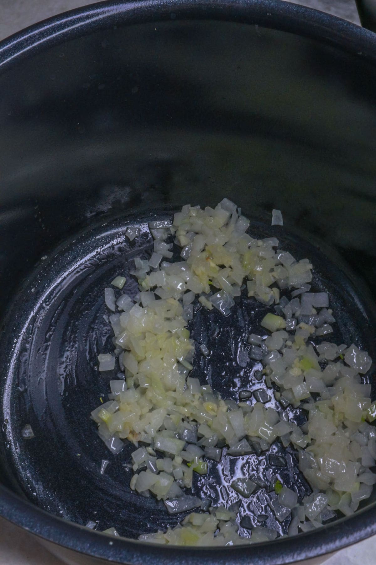 Sautéing garlic and onion