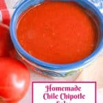 Bowl of homemade chile chipotle salsa