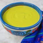 Guacamole falso (fake guacamole salsa) in a salsa bowl