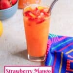 Glass of Strawberry Mango Agua Fresca