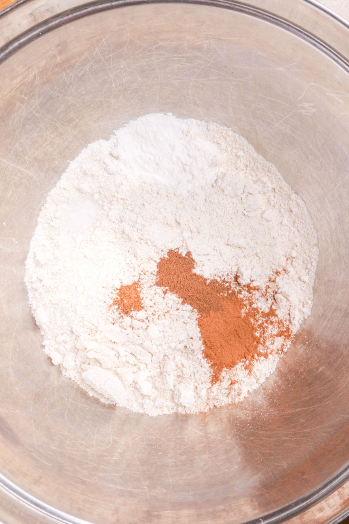 Dry ingredients for apple muffins