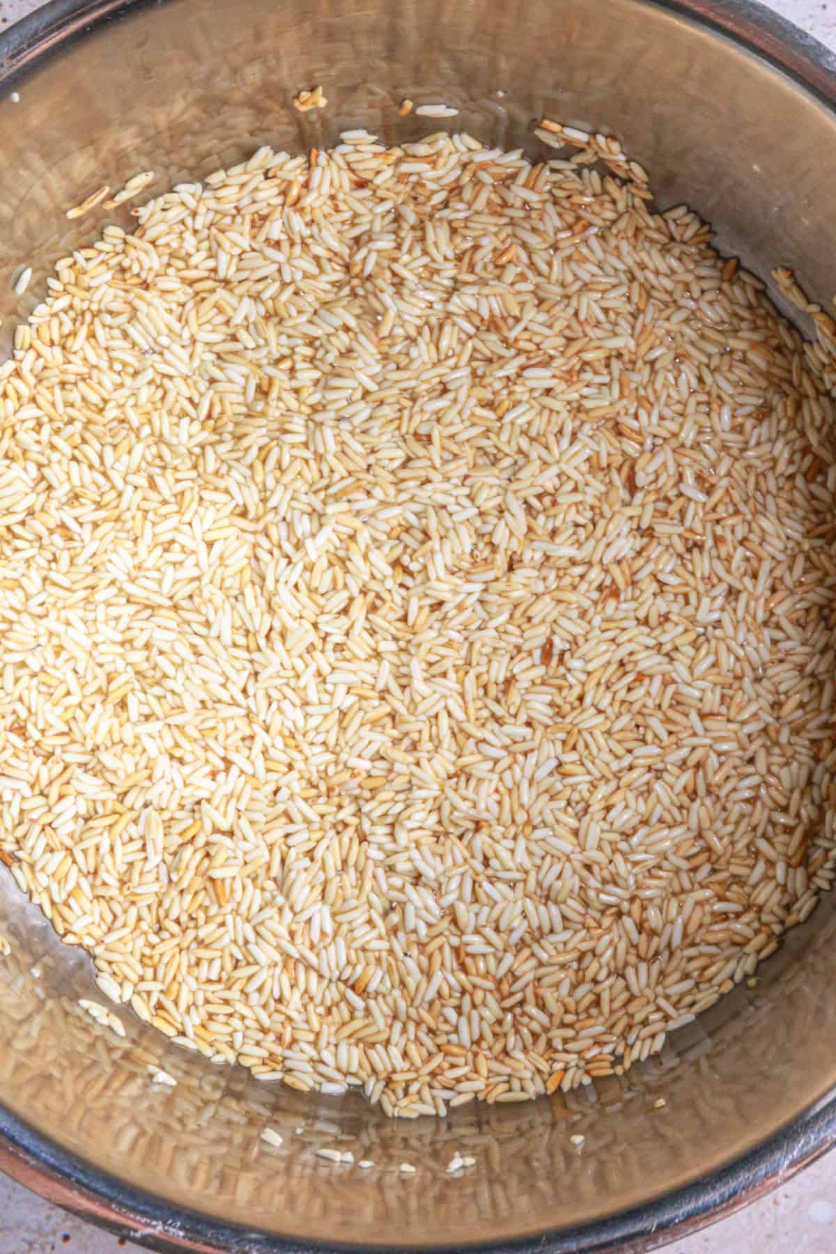 SautƩ rice until golden