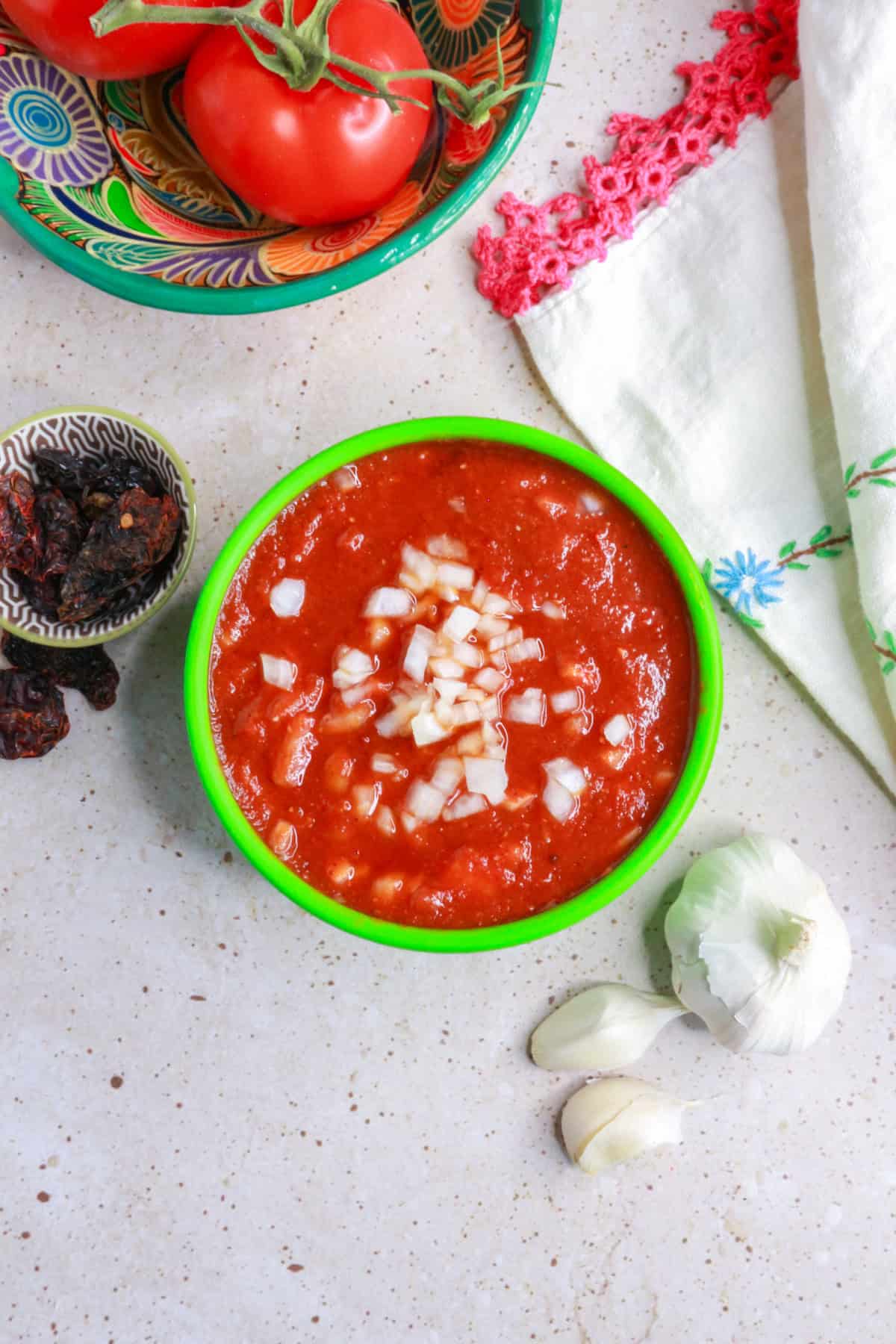 Top view of Chile Morita Salsa (salsa de chile morita)