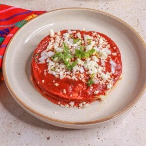 Stacked Enchiladas with Guajillo Chile Sauce