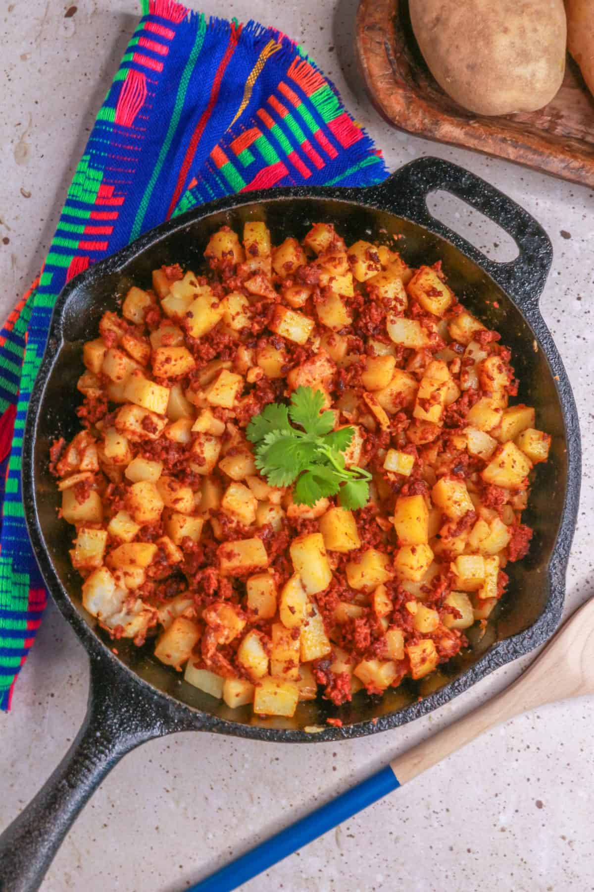 Papas con Chorizo (Potatoes with Mexican Sausage)