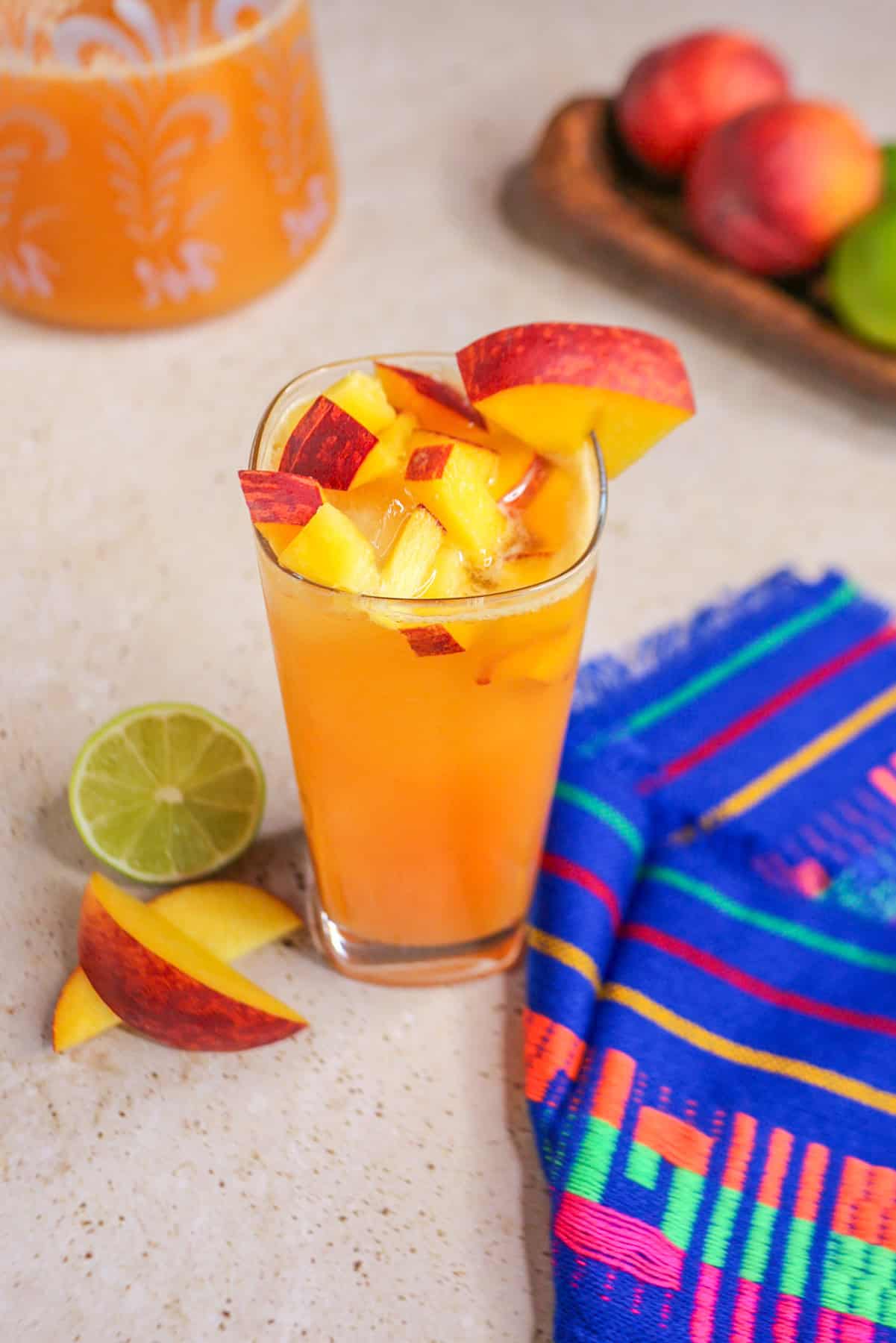 Agua de durazno (peach agua fresca)