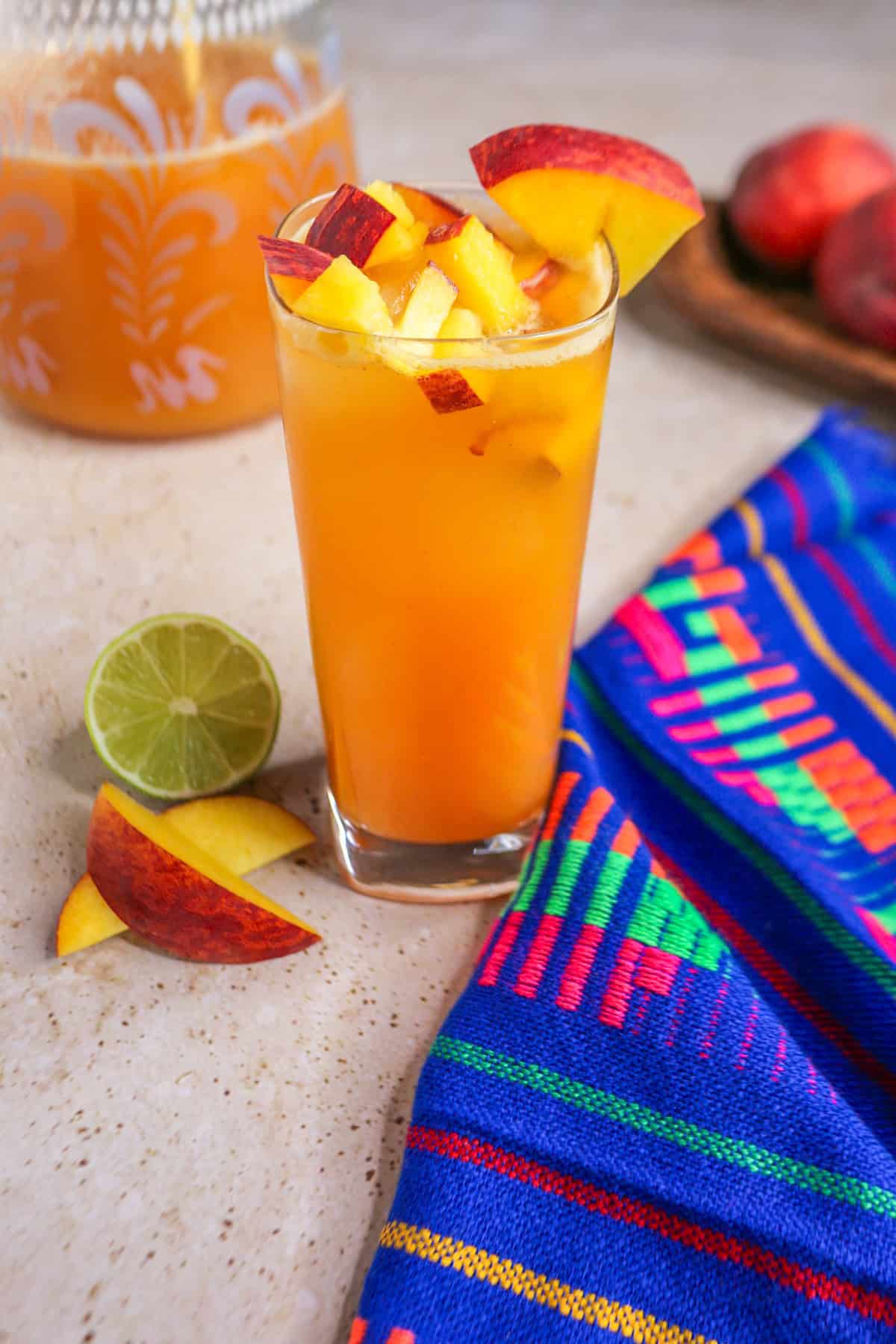 Agua de durazno (peach agua fresca)