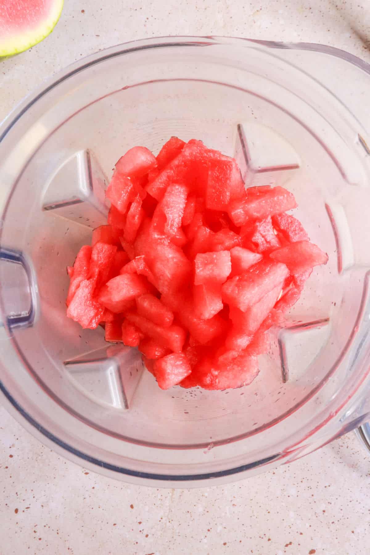 Watermelon pieces in blender