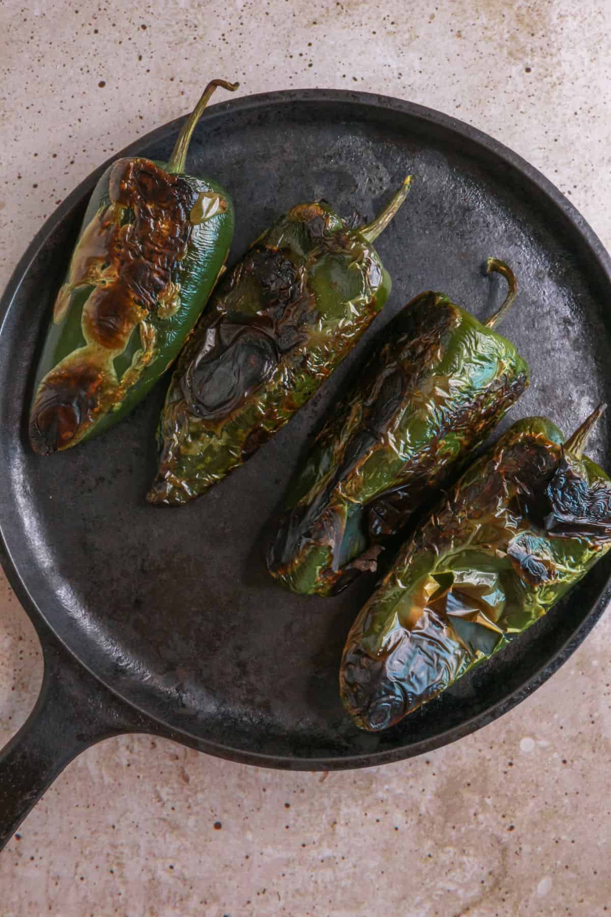 roasting poblano peppers