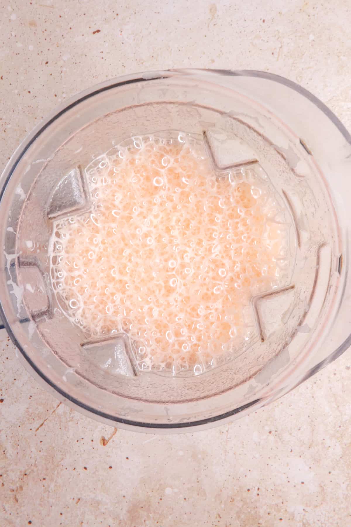 Blended cantaloupe with water in a blender